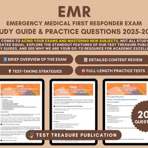 EMR First Responder Study Guide 2025-2026: NREMT Exam Prep, Practice Tests (Digital Download)
