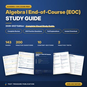 Algebra I EOC-Lernleitfaden 2026–2027 – 200 Übungsaufgaben (PDF)