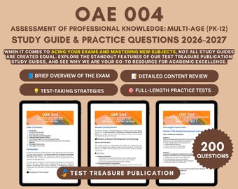 OAE 004 PK-12 Study Guide 2026-2027 – Practice Tests (Printable PDF)