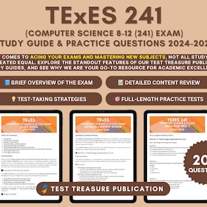 TExES Computer Science 8–12 (241) Studienführer 2024–2025: Lehramts- und Prüfungsvorbereitung mit ausführlicher Inhaltsrezension und zwei praktischen Tests