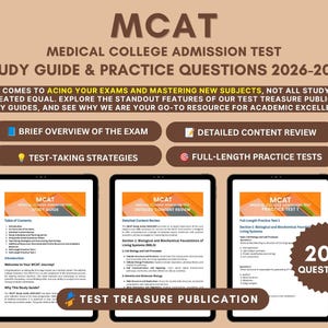 MCAT Study Guide 2026-2027: Practice Tests, Content Review (Digital Download)