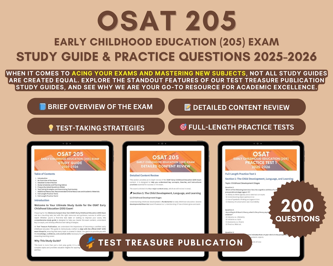 OSAT Early Childhood Education 205 Study Guide Practice Tests