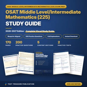 OSAT Middle Level Math (225) Lernleitfaden – Ausgabe 2026-2027 (Digitales PDF)