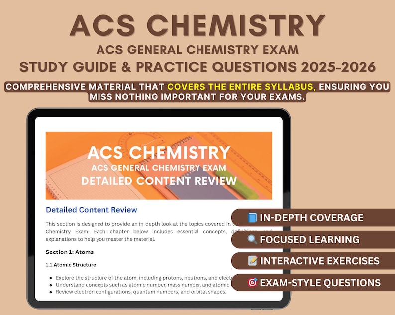 ACS General Chemistry Study Guide 2025-2026: Exam Prep & Practice Tests ...