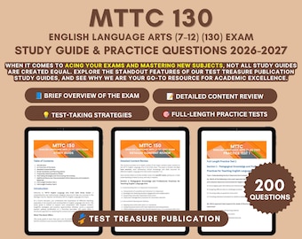MTTC (130) English Language Arts (7-12) Study Guide: Michigan Teacher Certification Exam Prep