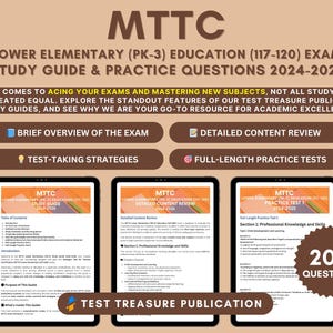MTTC Untere Grundstufe (PK-3) Studienführer 2024–2025 | "Michigan Lehrerzertifizierung mit detaillierter Inhaltsüberprüfung und zwei Übungstests."