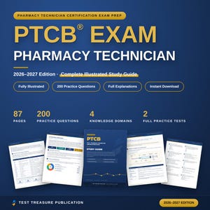 PTCB Exam Study Guide 2026-2027 | Pharmacy Technician Prep (200 Questions)