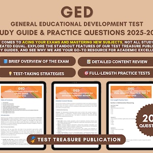 GED Exam Study Guide 2025-2026 | Practice Questions (Printable PDF)
