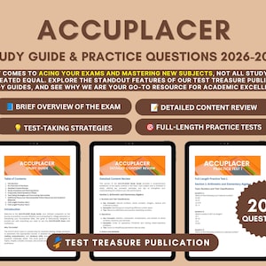 ACCUPLACER Study Guide 2026-2027: Arithmetic, Algebra, Reading, Writing