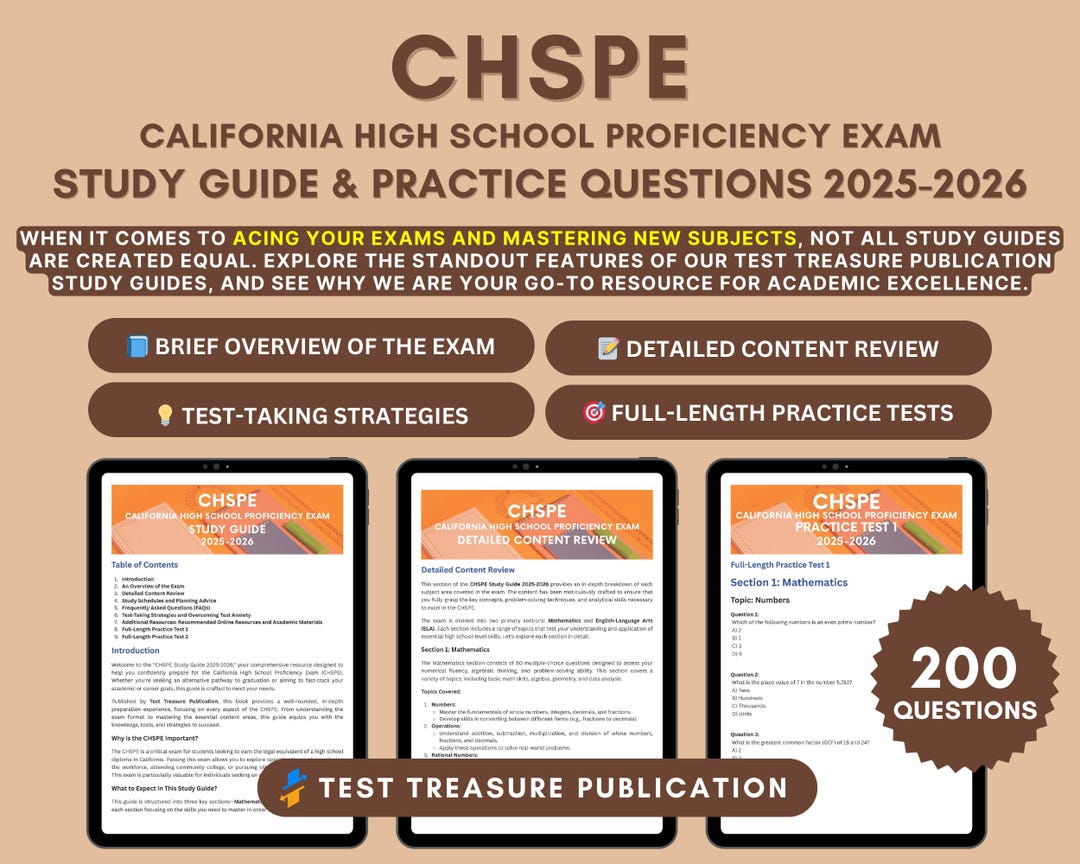 CHSPE Exam Study Guide 2025-2026: Practice Tests, Content Review ...