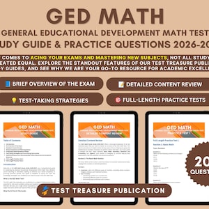 GED matematikstudieguide 2026-2027: Övningsprov och innehållsgenomgång
