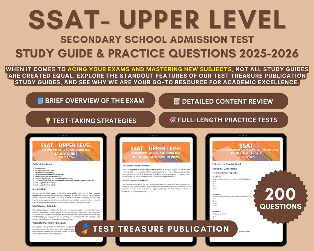 SSAT Upper Level Prep Book 2025-2026: Practice Tests & Exam Strategies ...