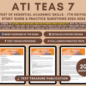 ATI TEAS 7 Study Guide and Practice Questions 2024-25: ATI Teas 7 Exam Prep with 2 Full-Length Practice Tests & Detailed Answer Explanations