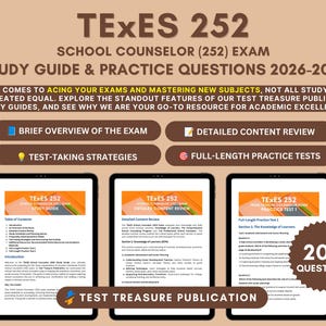 TExES School Counselor (252) Study Guide: Practice Tests & Content Review (2026-2027) (Digital Download)