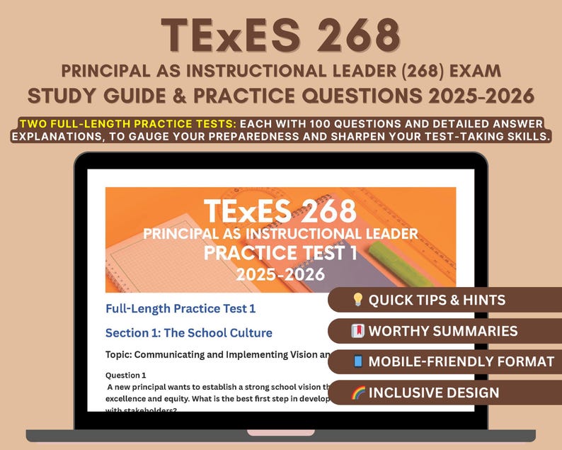 Texes Principal 268 Exam Study Guide: 2 Practice Tests (2025-2026