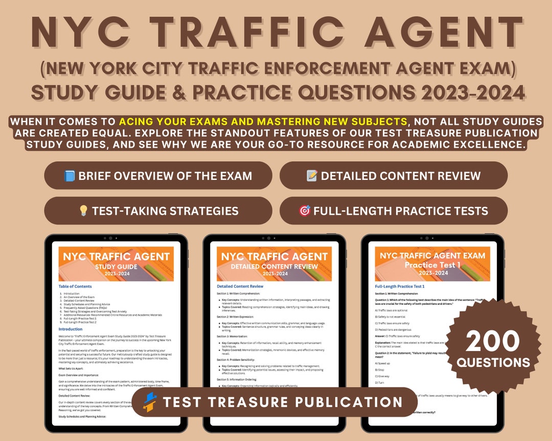 NYC Traffic Enforcement Agent Exam Study Guide 20232024 Etsy