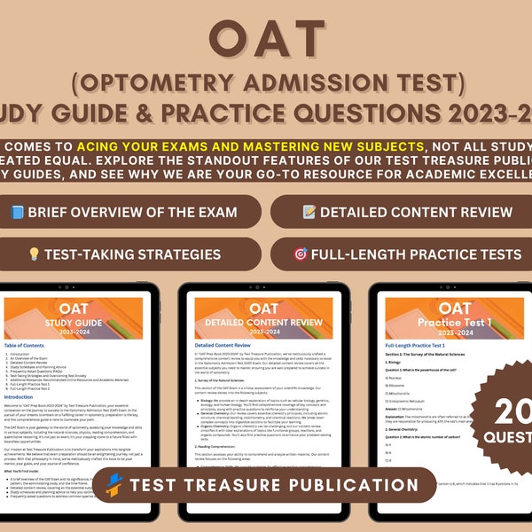 OAT Prep Book 2023-2024: Optometry Admission Test Study Guide with In-Depth Content Review, Practice Tests & Exam Tips for Optometry Success