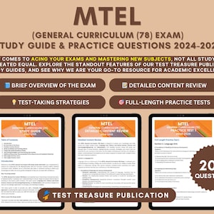 MTEL General Curriculum (78) Studienführer 2024-2025: Detaillierte Inhaltsüberprüfung und Übungstests für die Massachusetts Lehrerzertifizierungsprüfung