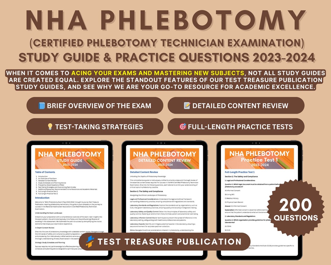 NHA Phlebotomy Exam Prep 20232024 Indepth Content Review, Practice