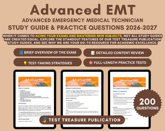 AEMT Exam Study Guide 2026-2027: NREMT Certification Prep, 2 Practice Tests (Digital Download)