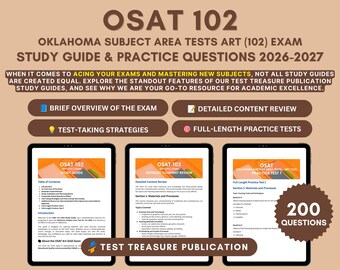 OSAT Art (102) Study Guide: Oklahoma Teacher Certification Exam Prep (Digital Download)