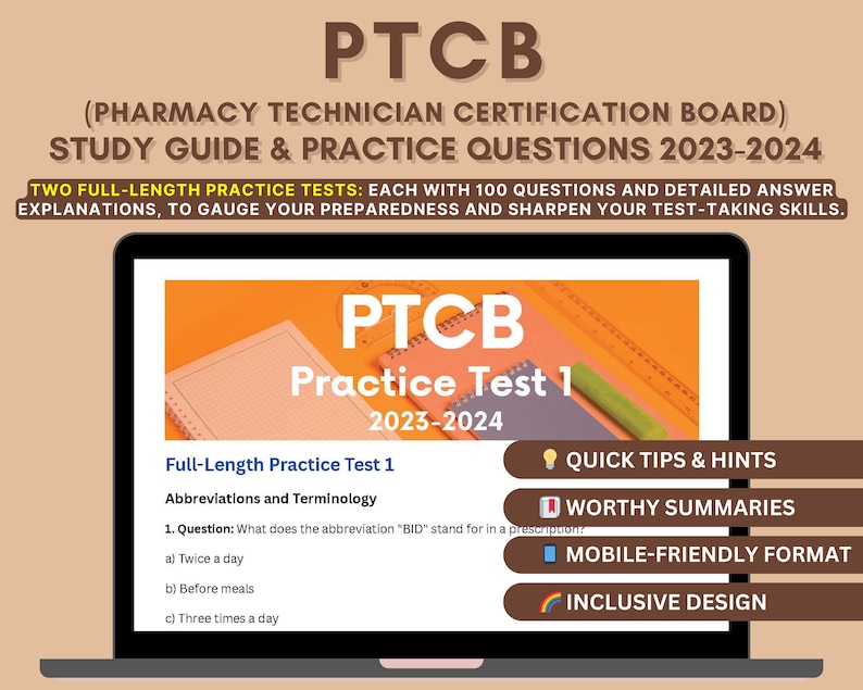 PTCB Exam Study Guide 202324 Indepth Content Review, Practice Tests