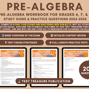 Pre-Algebra Workbook Grade 6-8: In-Depth Content Review, Practice Tests & Strategies for Middle School Math Guide - Homeschooling Resource