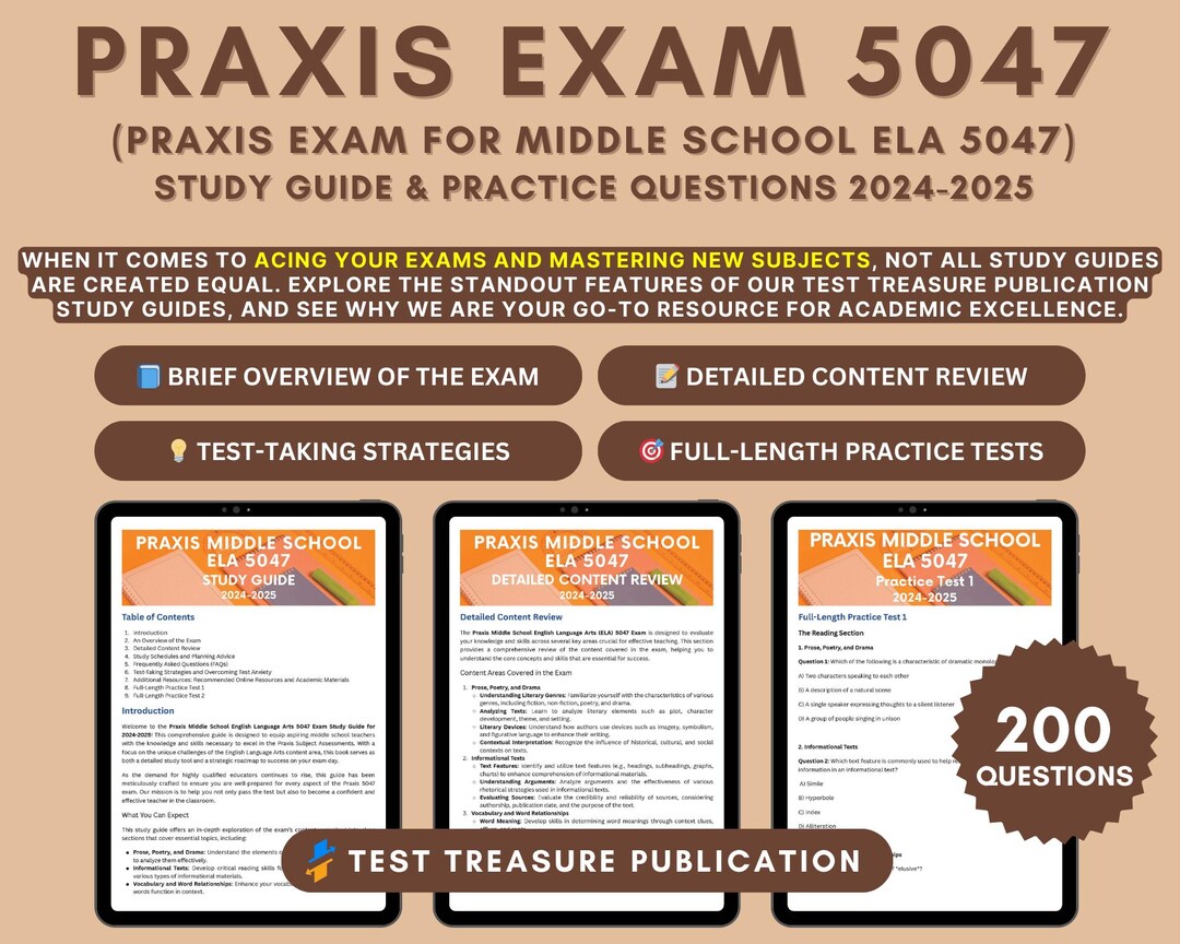 Praxis middle school english language arts 5047 study guide 2024 2025