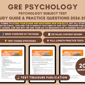 GRE Psychology Test Study Guide 2026-2027: Practice Tests (Digital Download)