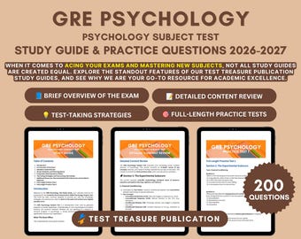 GRE Psychology Test Study Guide 2026-2027: Practice Tests (Digital Download)