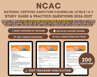 NCAC Exam Study Guide 2026-2027: Addiction Counselor Certification, 2 Practice Tests (PDF Download)