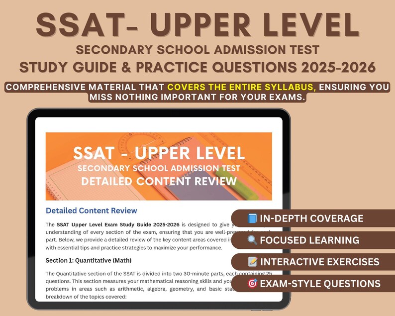 SSAT Upper Level Prep Book 2025-2026: Practice Tests & Exam Strategies ...