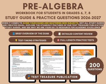 Pre-Algebra Workbook: Middle School Math, Grades 6-8, Homeschool Resource