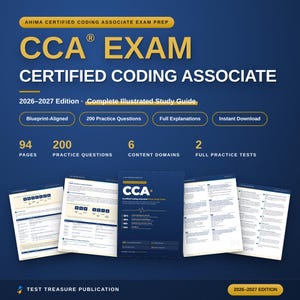 CCA Exam Study Guide 2026-2027 | AHIMA Certified Coding Associate Prep (Digital Download)