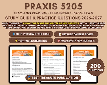 Praxis 5205 Teaching Reading Elementary Study Guide – Exam Prep (Digital Download)