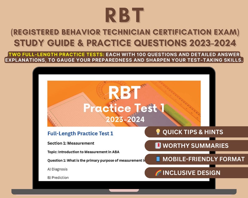 RBT Exam Study Guide 20232024 ABA Certification Made Easy Indepth