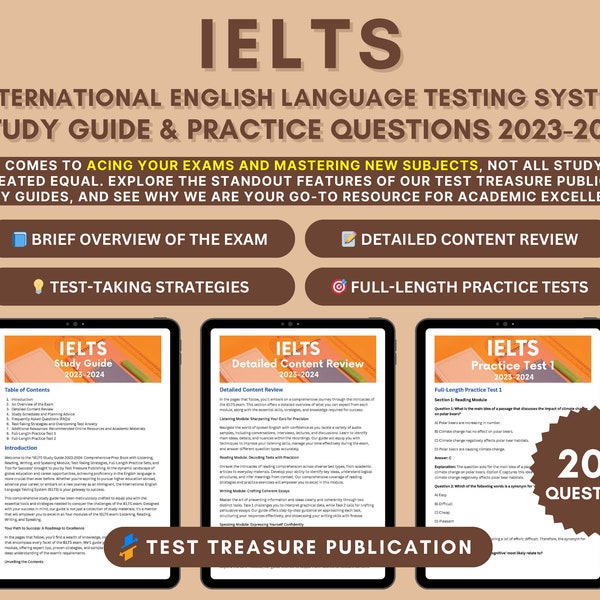 IELTS Study Guide 2023-2024: English Language Proficiency Test - Exam Strategies & Practice Tests - Listening, Reading, Writing, Speaking