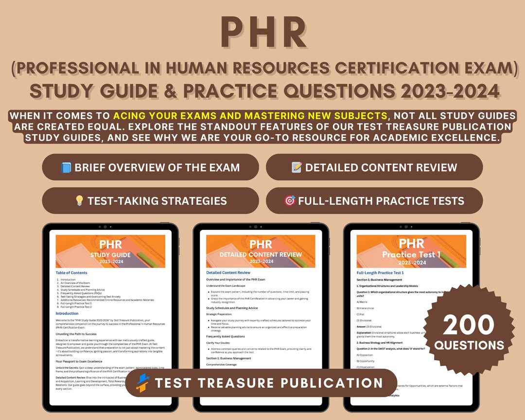 PHR Exam Prep 20232024 Master HR Excellence With Indepth Etsy