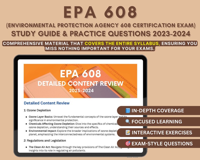 EPA 608 Study Guide 20232024 Indepth Content Review, Practice Tests
