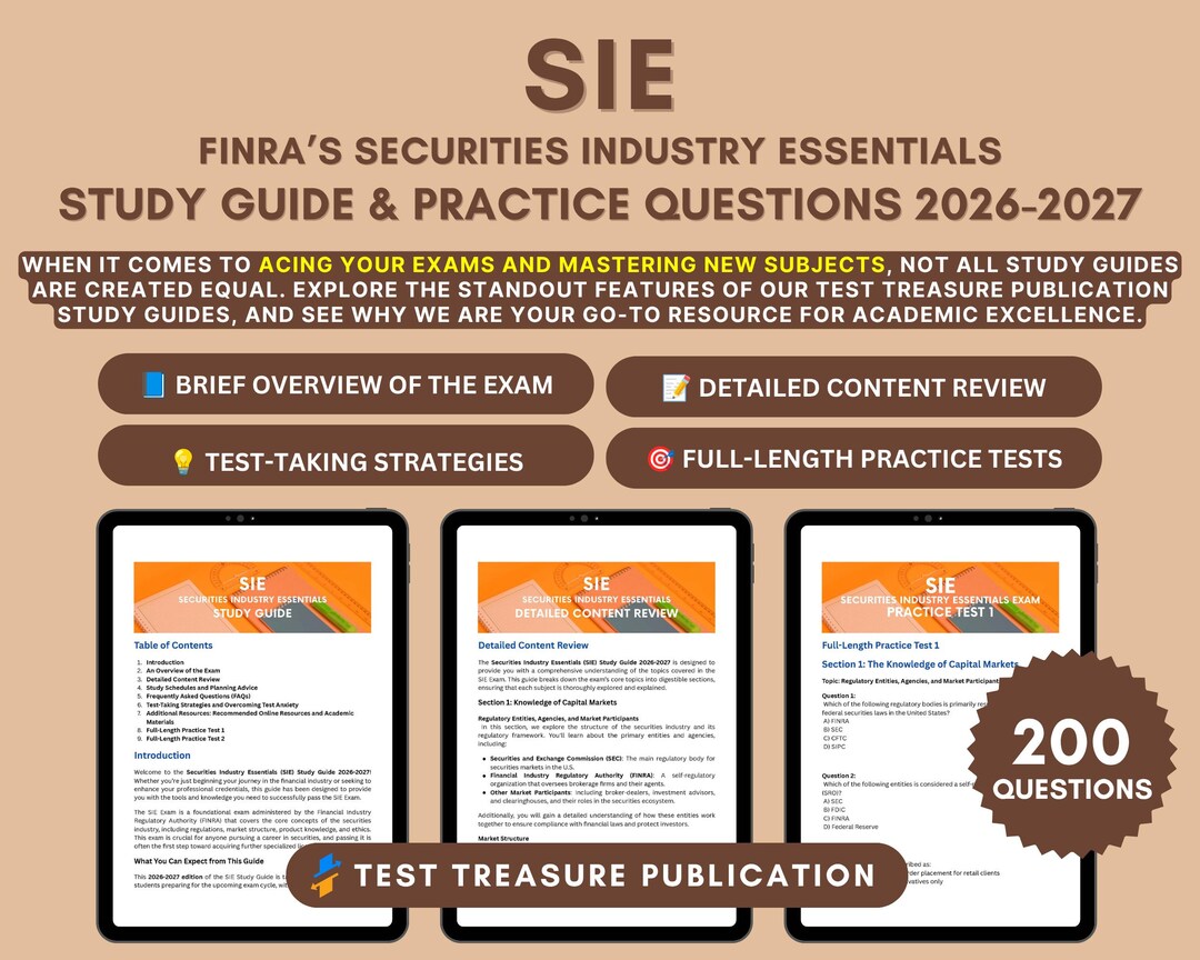 SIE Exam Study Guide 2026-2027: Practice Tests & Exam Tips (digital ...