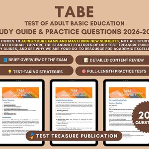 TABE Test Study Guide 2026-2027: Reading, Language, Math