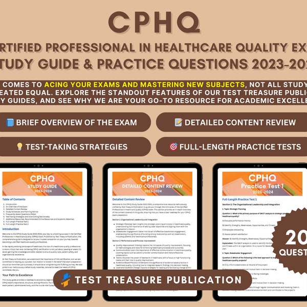 CPHQ Study Guide 2023-2024: In-Depth Content Review, Practice Tests & Exam Strategies for Healthcare Quality Certification | CPHQ Exam Prep