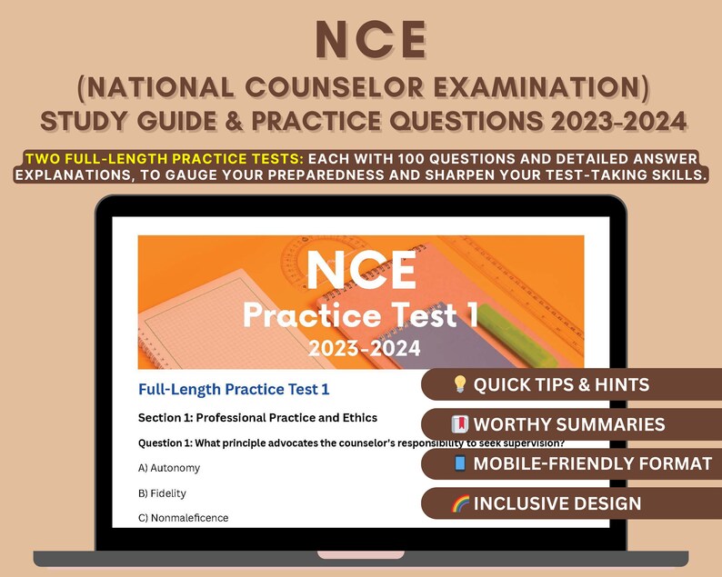 NCE Study Guide 20232024 Certified Counselor Exam Prep With Indepth