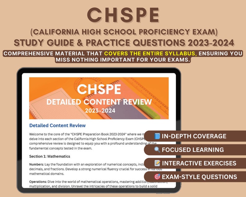 CHSPE Prep Study Guide 202324 Indepth Content Review, Practice Test