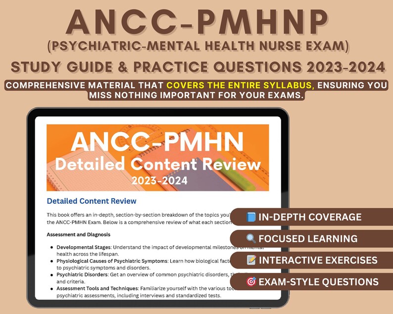 Psychiatric Mental Health Nursing Study Guide ANCC PMHNP Exam Practice