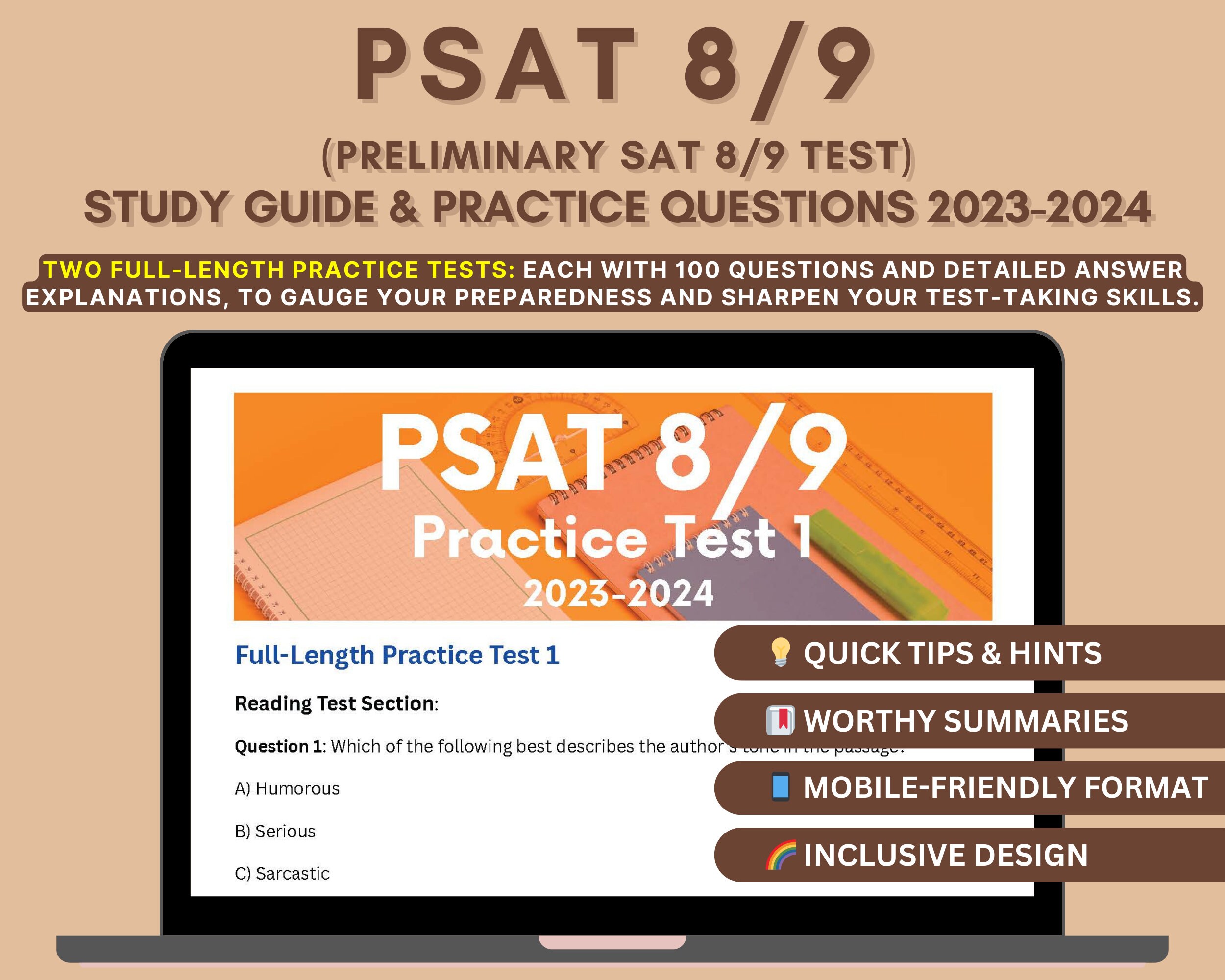 PSAT 8/9 Study Guide 20232024 PSAT 8/9 Prep Book With Testtaking