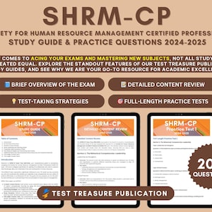 Guida allo studio per l'esame SHRM-CP 2024-25: guida per professionisti delle risorse umane certificati con revisione approfondita dei contenuti, test di pratica completi e strategie d'esame
