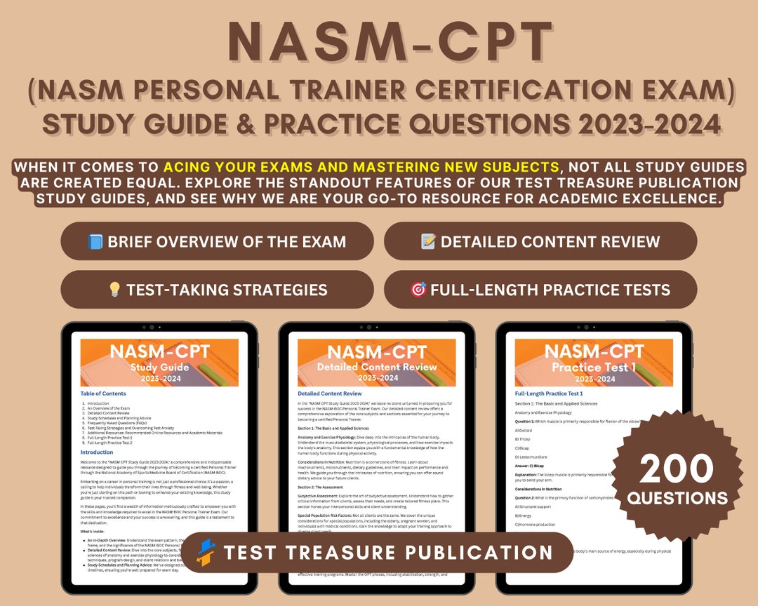 NASM CPT Study Guide 20232024 Indepth Content Review Etsy UK
