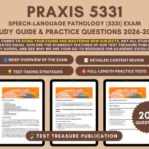 Praxis Speech-Language Pathology 5331 Exam Study Guide | 2 Practice Tests (Digital Download)