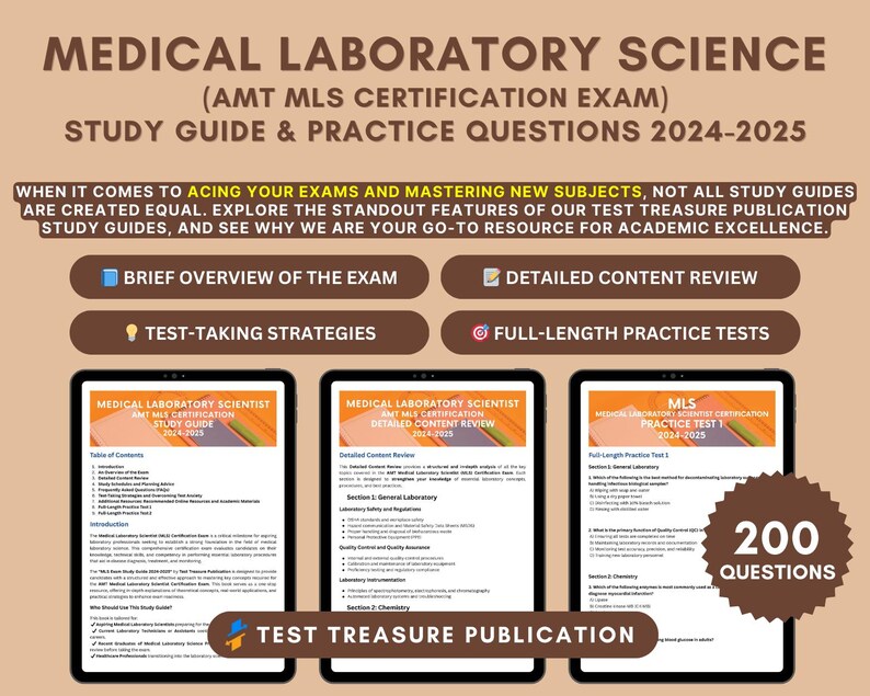 Medical Laboratory Scientist Study Guide 2024-2025: AMT MLS ...